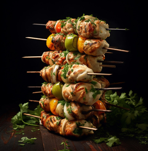 A photo of a Kebabs, fast food advertisement stock images