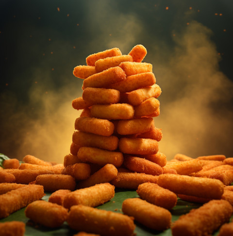 A photo of a Mozzarella sticks, fast food advertisement stock images