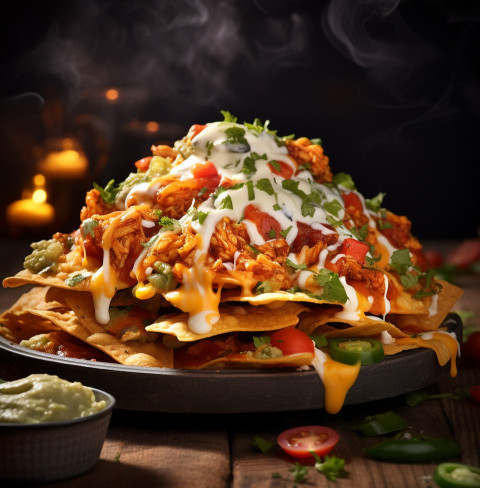 A photo of a Nachos, fast food advertisement stock images