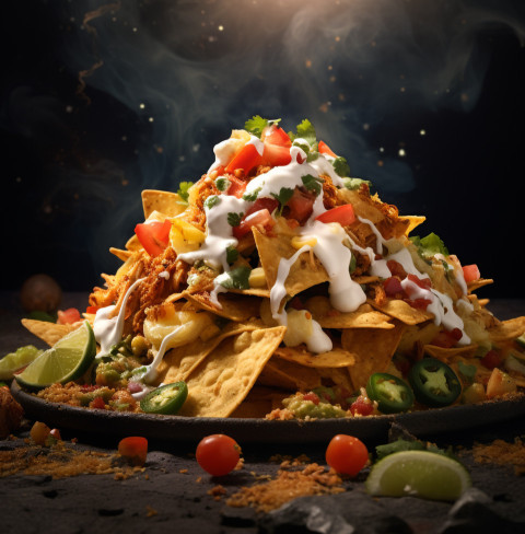 A photo of a Nachos, fast food advertisement stock images