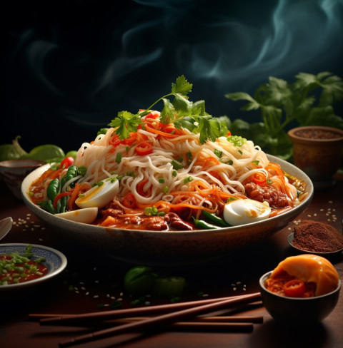 A photo of a Noodles, fast food advertisement stock images