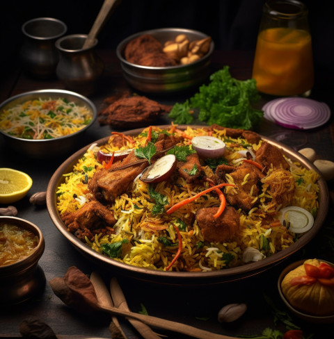 Kolkata Mutton Biryani, biryani advertisement, biryani stock photo