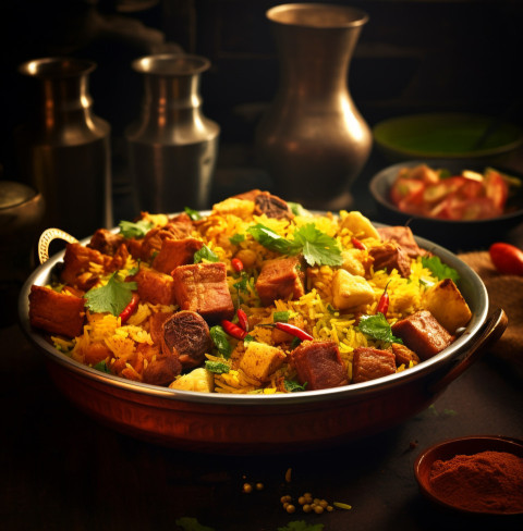 Kolkata Mutton Biryani, biryani advertisement, biryani stock photo