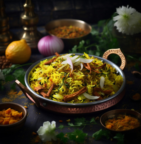 Lucknowi Vegetables Biryani, biryani advertisement, biryani stock photo