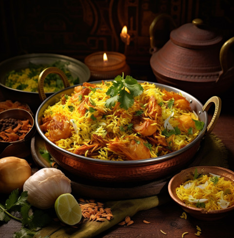 Lucknowi Vegetables Biryani, biryani advertisement, biryani stock photo