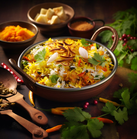 Malabar Vegetables Biryani, biryani advertisement, biryani stock photo