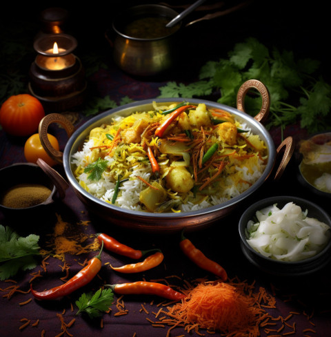 Malabar Vegetables Biryani, biryani advertisement, biryani stock photo