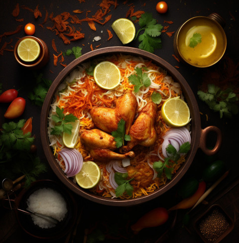 Memoni Chicken Biryani, biryani advertisement, biryani stock photo