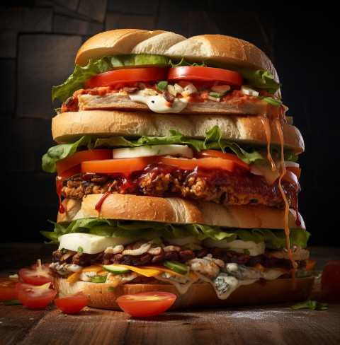 A photo of a Sandwiches, fast food advertisement stock images