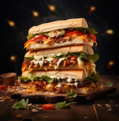 A photo of a Sandwiches, fast food advertisement stock images