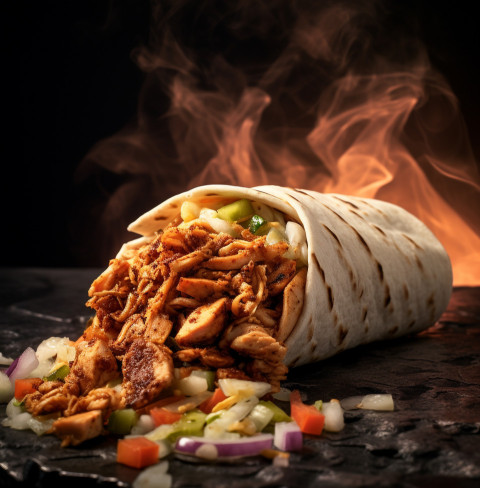 A photo of a Shawarma, fast food advertisement stock images