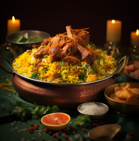 Memoni Mutton Biryani, biryani advertisement, biryani stock photo