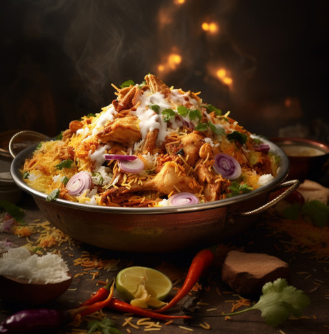 Sindhi Chicken Biryani, biryani advertisement, biryani stock photo