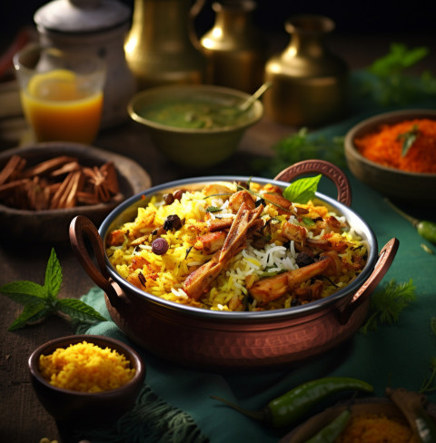 Thalassery Chicken Biryani, biryani advertisement, biryani stock photo