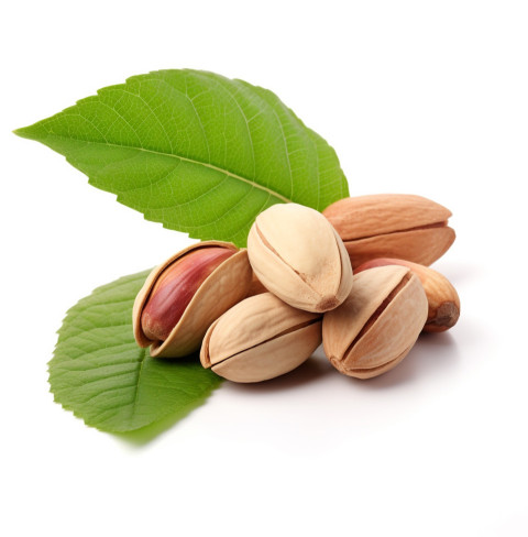 Pistachios on a White Background