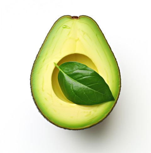 Fresh Avocado on White Background