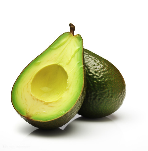 a ripe avocado isolated on a white background