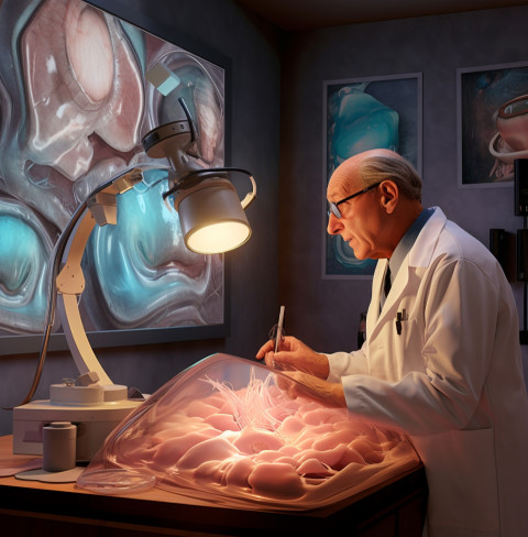 Doctor Examines Patient's Cells with Holographic Microscope