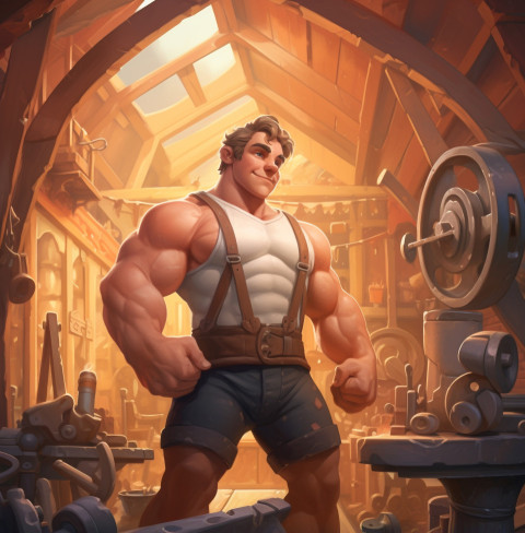 disney muscle man in cartoon