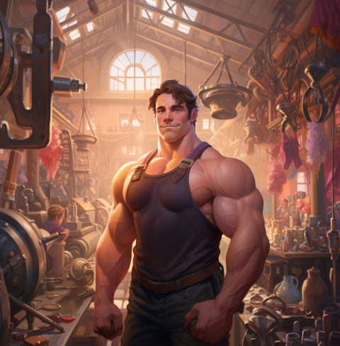 Strong Disney Cartoon Muscleman