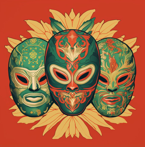Colorful Lucha Libre Masks