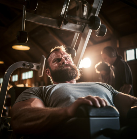 Man Pushes Limits in Slow Motion Bench Press