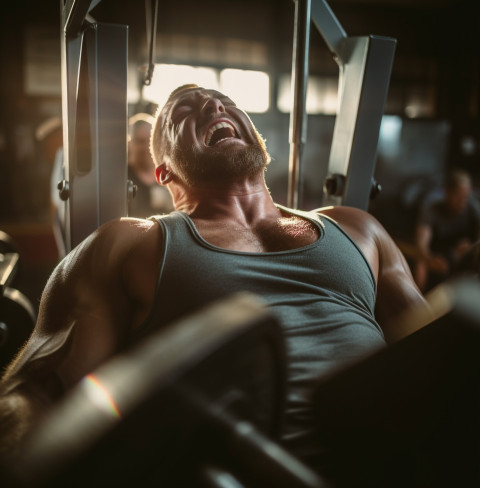 Powerlifting in Slow Motion Bench Press