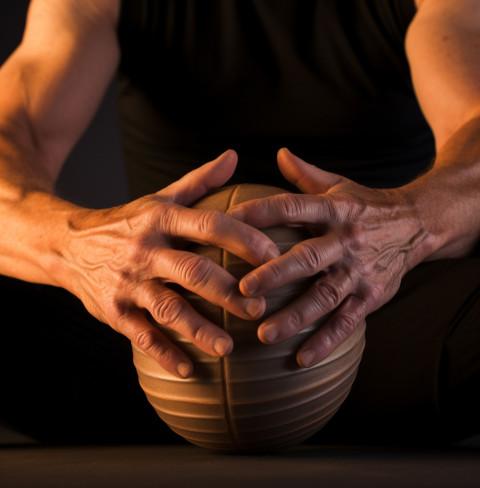 Hands on Balance Ball for Fitness