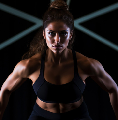 Woman Working Out in Black Leggings