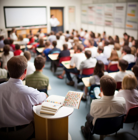 Detailed view of lecture hall