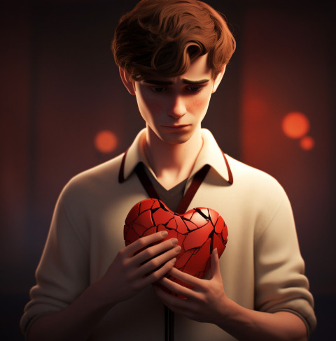 A person holding a broken heart representing the pain of heartbr