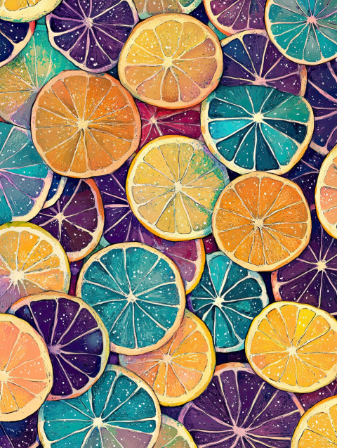 Citrus slices create a geometric tessellation