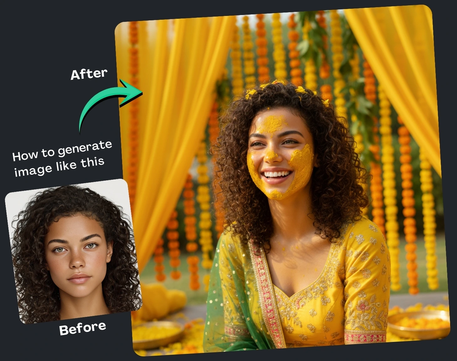 Best Indian Bride Haldi Photoshoot Prompt with Google Gemini