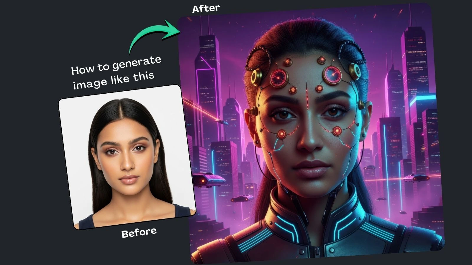Futuristic Cybernetic Face Portrait Prompt Google Gemini