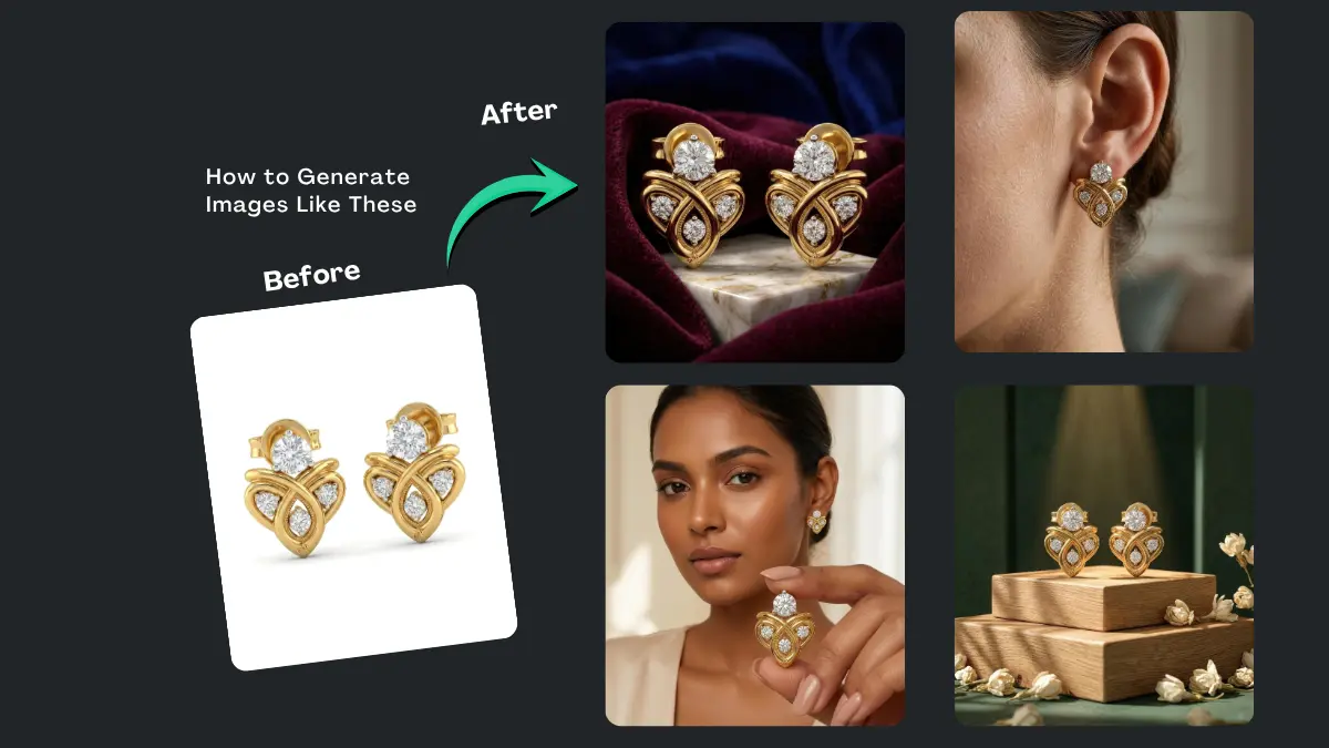 Gold Diamond Knot Earrings Photo Prompts