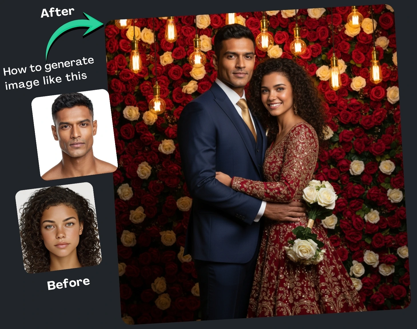 Google Gemini Prompt For Indian Wedding Reception Shots