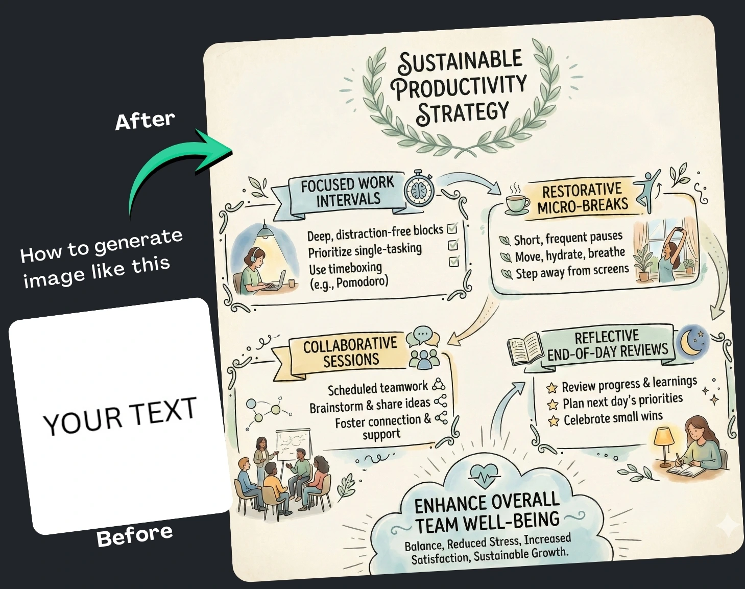 Google Gemini prompt to Turn Text Into Creative Guides and Infographic Ideas